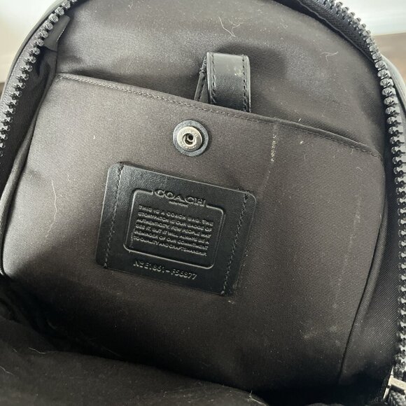 Coach Men's Punched Leather Convertible Backpack Black - Used Trek Terrain - Picture 11 of 13